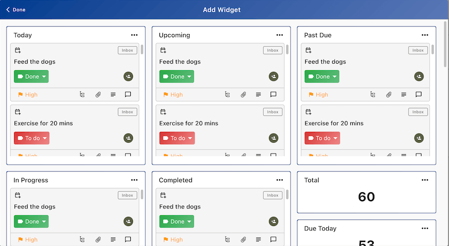 Add widgets