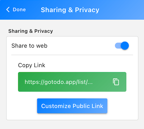 List view public share