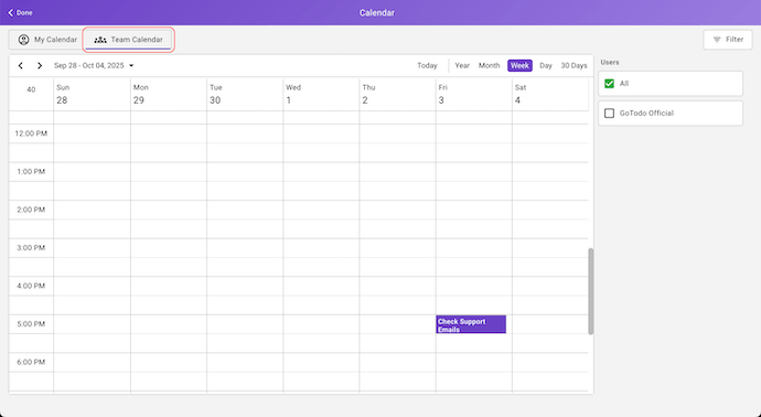 Team Calendar
